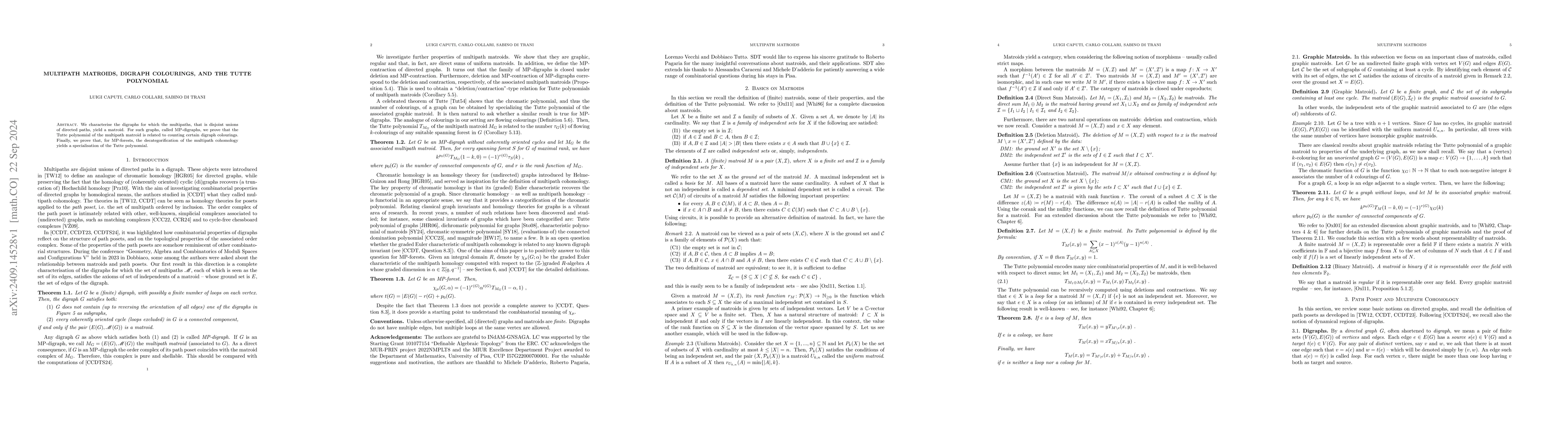 Thumbnail for Multipath matroids, digraph colourings, and the Tutte polynomial