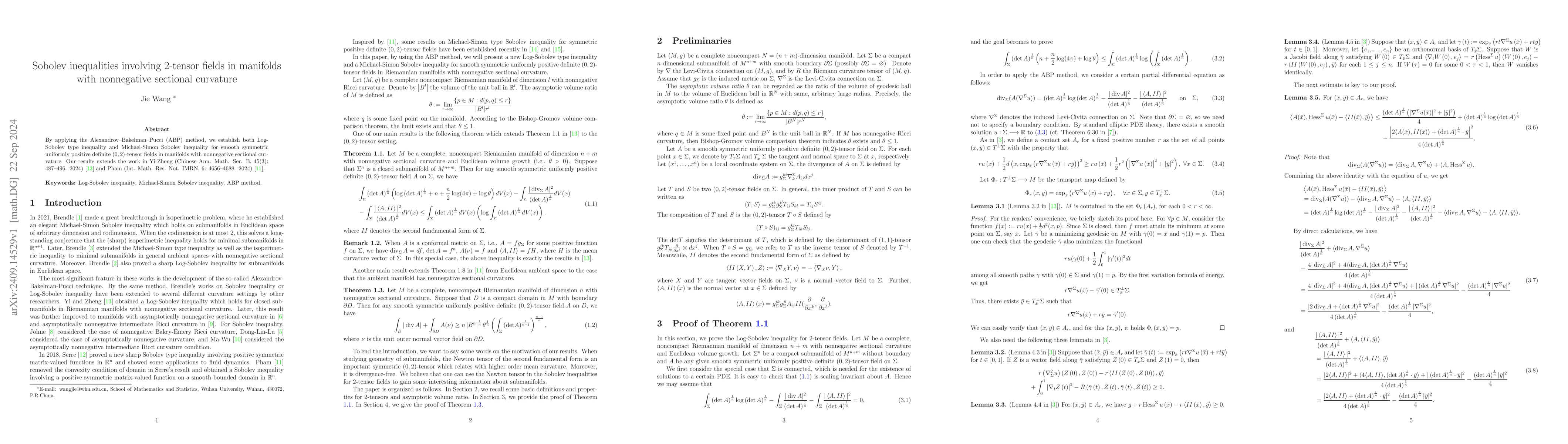Thumbnail for Sobolev inequalities involving 2-tensor fields in manifolds with
  nonnegative sectional curvature