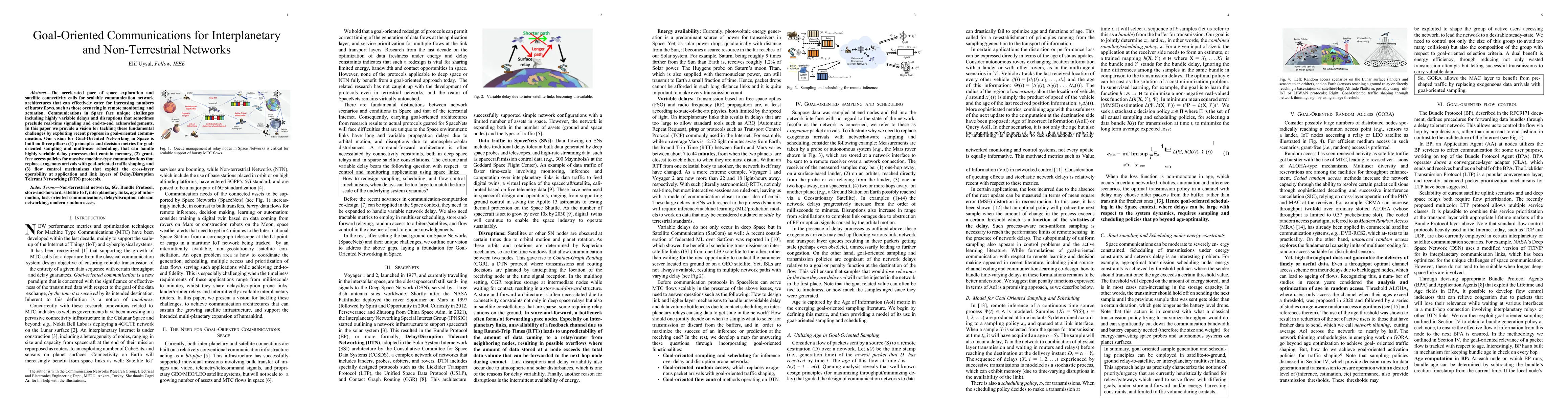 Thumbnail for Goal-Oriented Communications for Interplanetary and Non-Terrestrial
  Networks