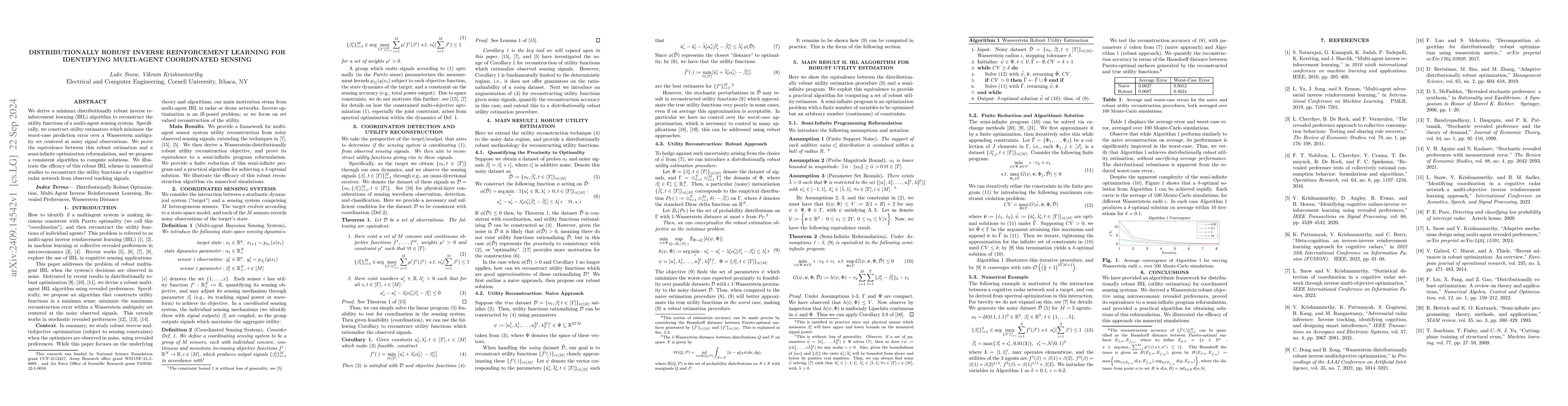 Thumbnail for Distributionally Robust Inverse Reinforcement Learning for Identifying
  Multi-Agent Coordinated Sensing