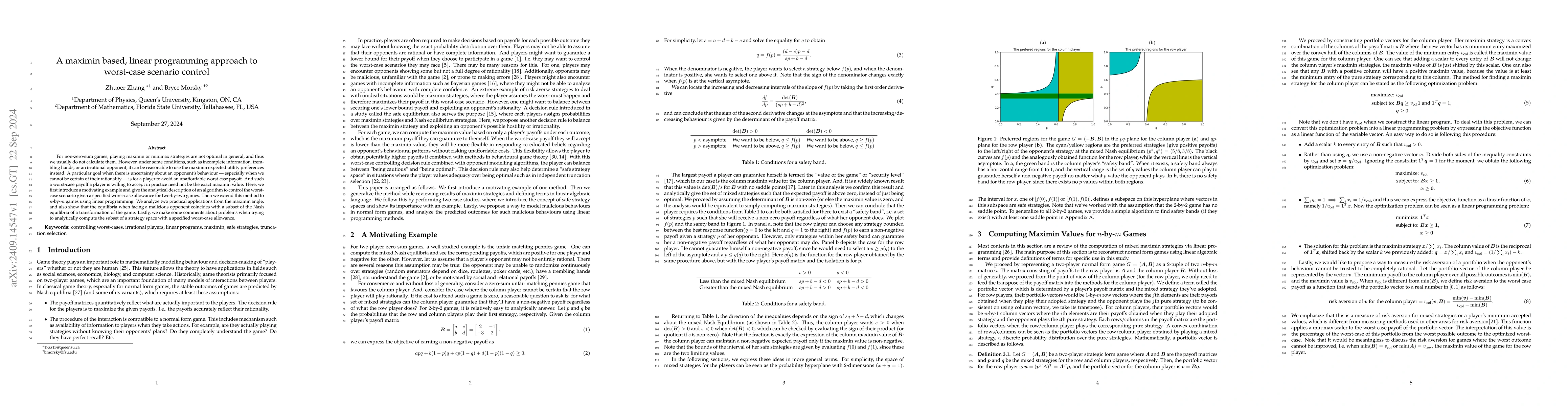Thumbnail for A maximin based, linear programming approach to worst-case scenario
  control