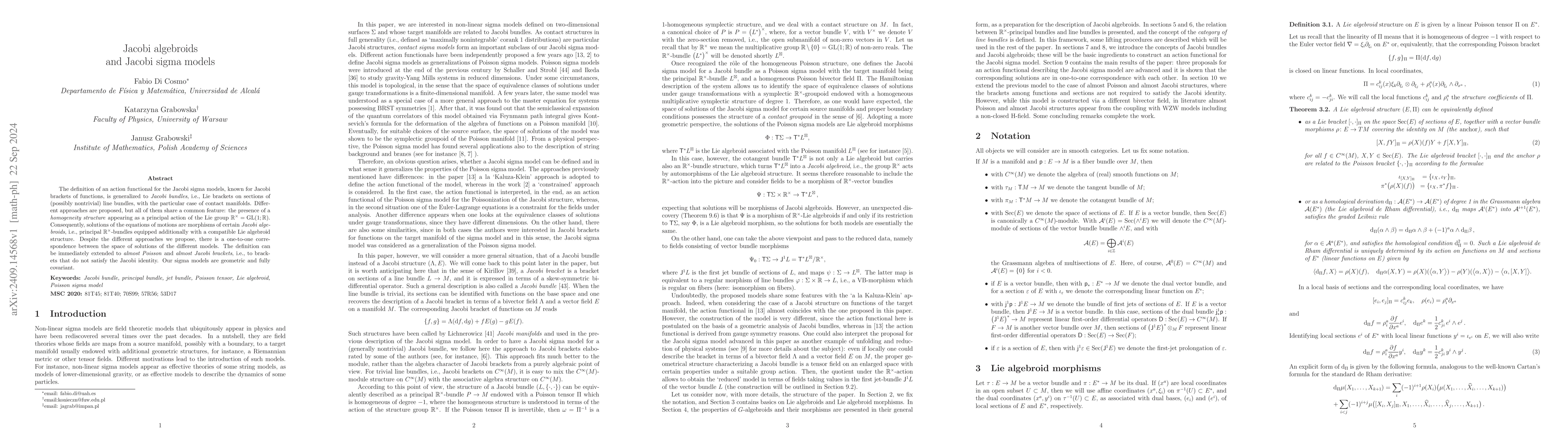 Thumbnail for Jacobi algebroids and Jacobi sigma models