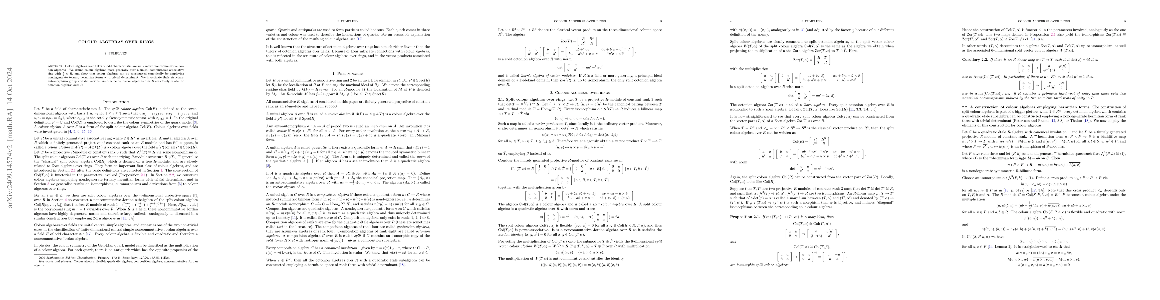 Thumbnail for Colour algebras over rings