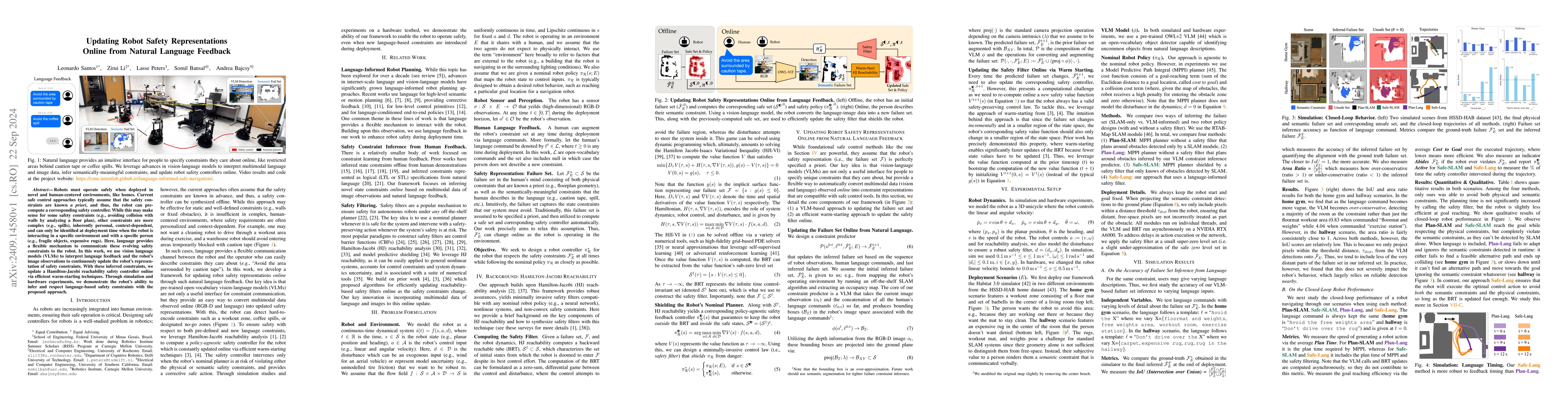 Thumbnail for Updating Robot Safety Representations Online from Natural Language
  Feedback