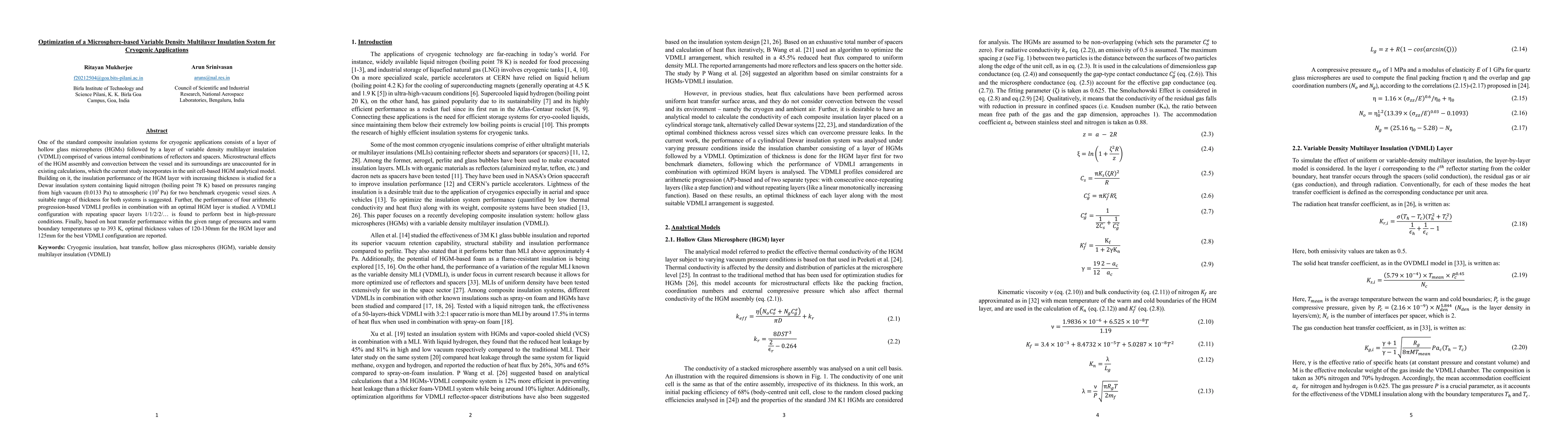 Thumbnail for Optimization of a Microsphere-based Variable Density Multilayer
  Insulation System for Cryogenic Applications