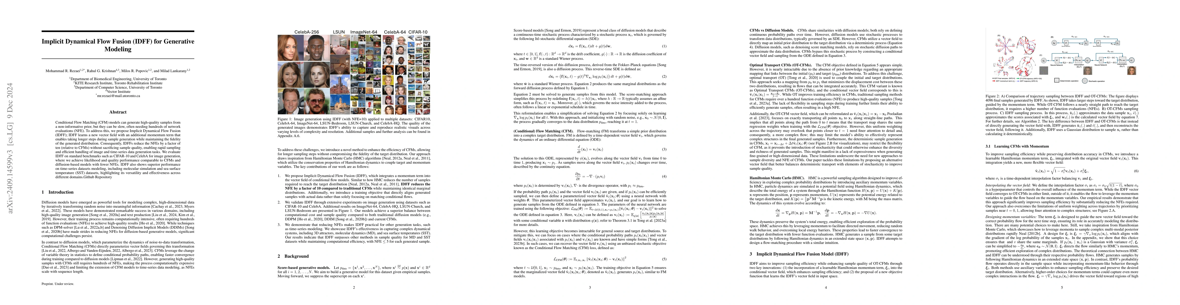 Thumbnail for Implicit Dynamical Flow Fusion (IDFF) for Generative Modeling