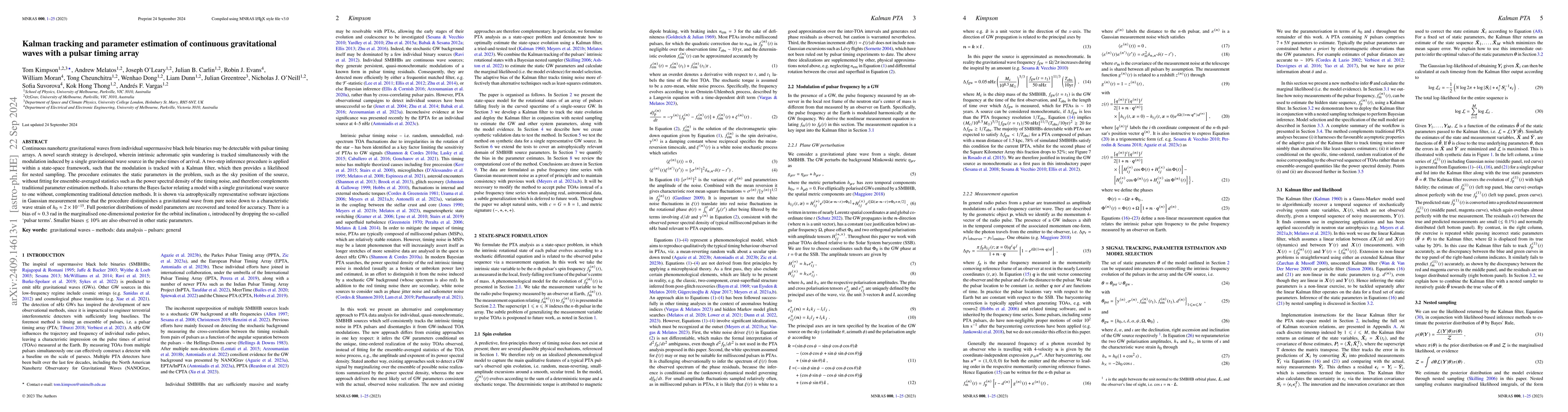 Thumbnail for Kalman tracking and parameter estimation of continuous gravitational
  waves with a pulsar timing array
