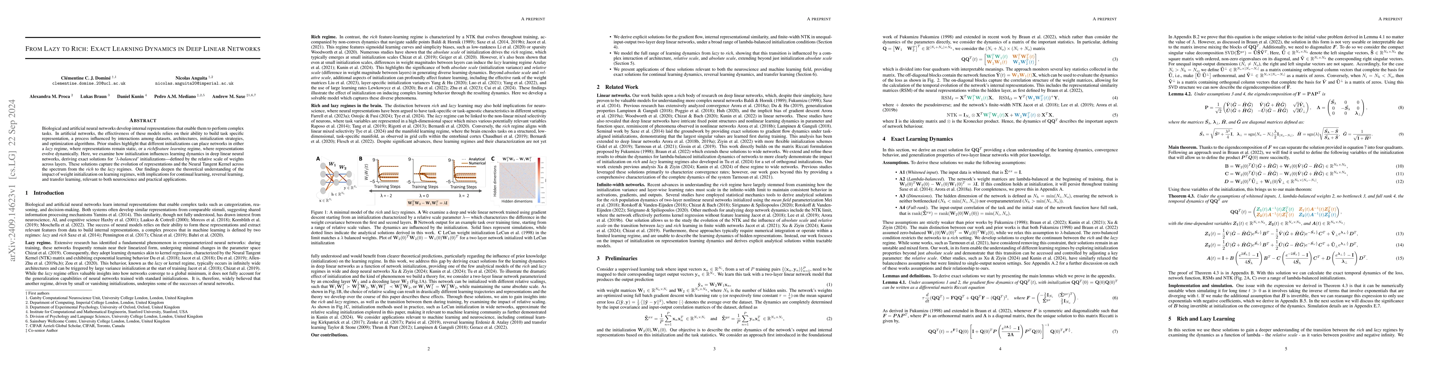 Thumbnail for From Lazy to Rich: Exact Learning Dynamics in Deep Linear Networks