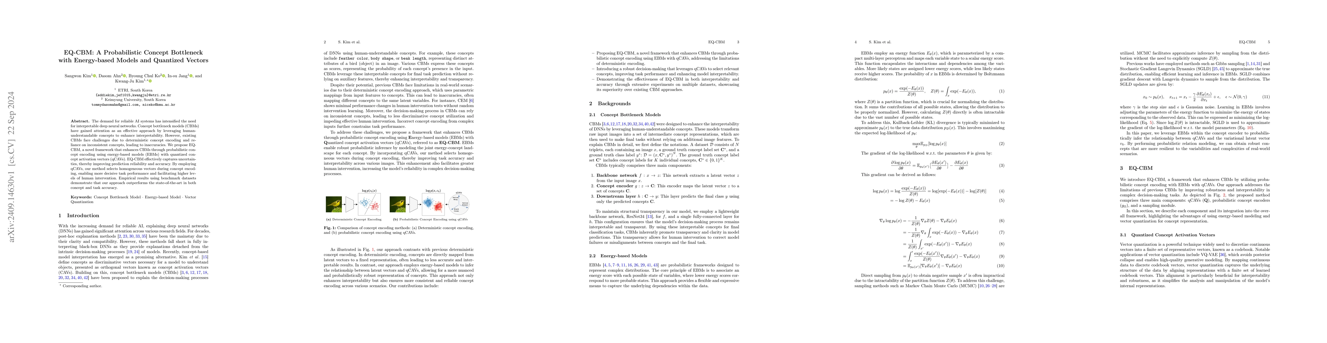 Thumbnail for EQ-CBM: A Probabilistic Concept Bottleneck with Energy-based Models and
  Quantized Vectors