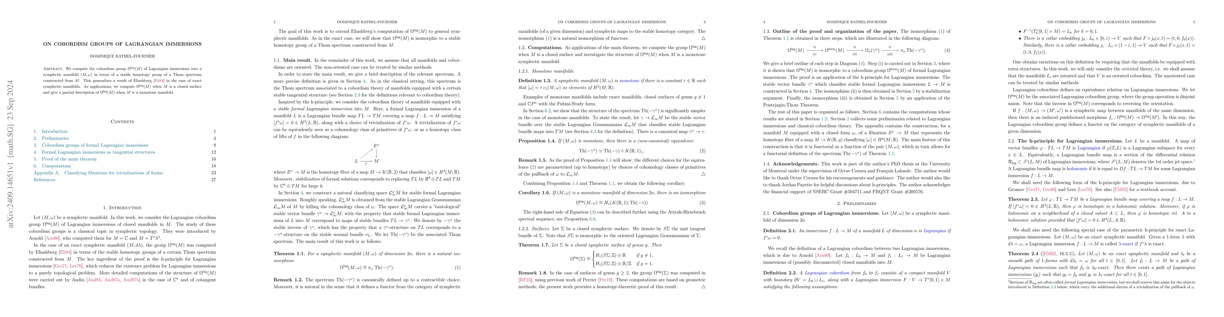 Thumbnail for On cobordism groups of Lagrangian immersions
