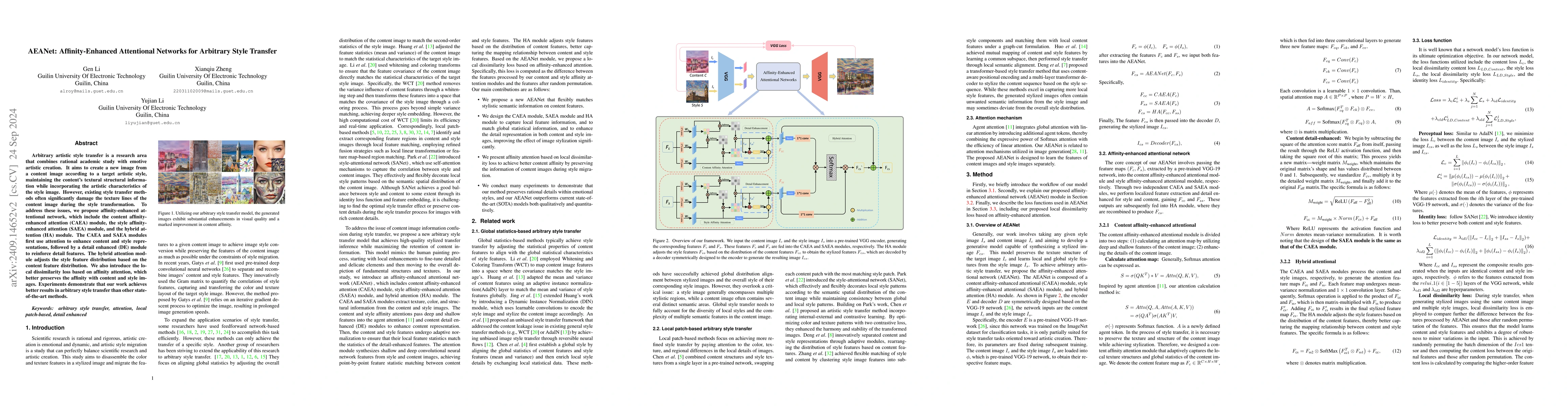 Thumbnail for AEANet: Affinity Enhanced Attentional Networks for Arbitrary Style
  Transfer