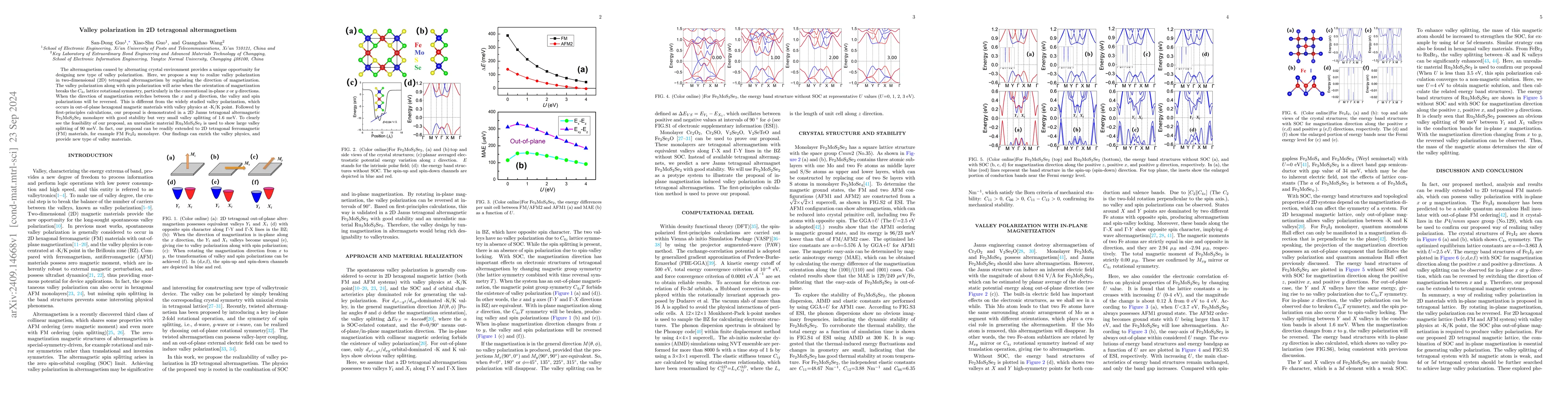 Thumbnail for Valley polarization in 2D tetragonal altermagnetism