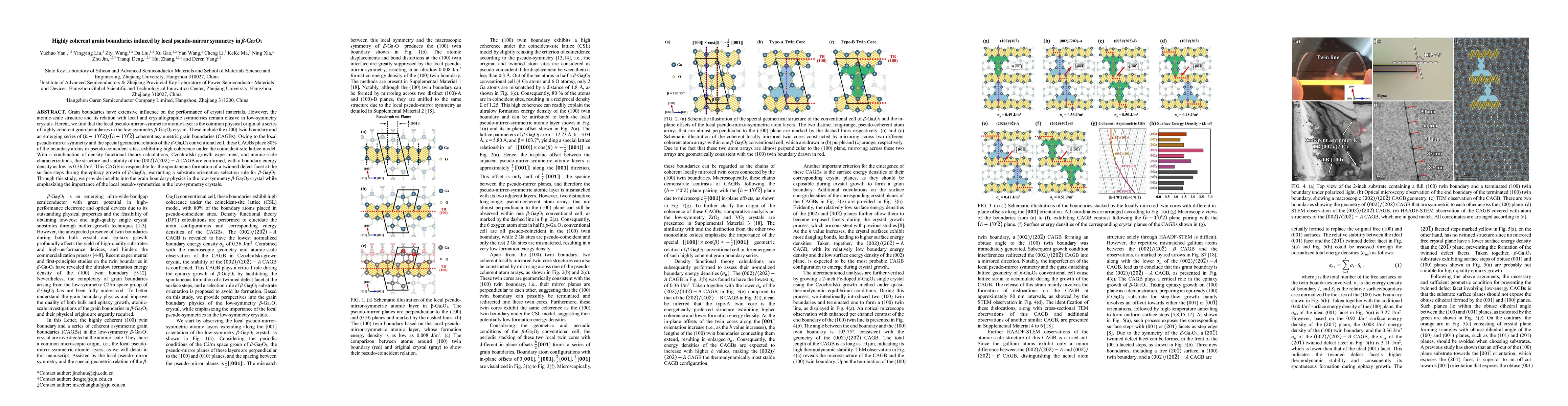 Thumbnail for Highly coherent grain boundaries induced by local pseudo-mirror symmetry
  in $β$-Ga2O3