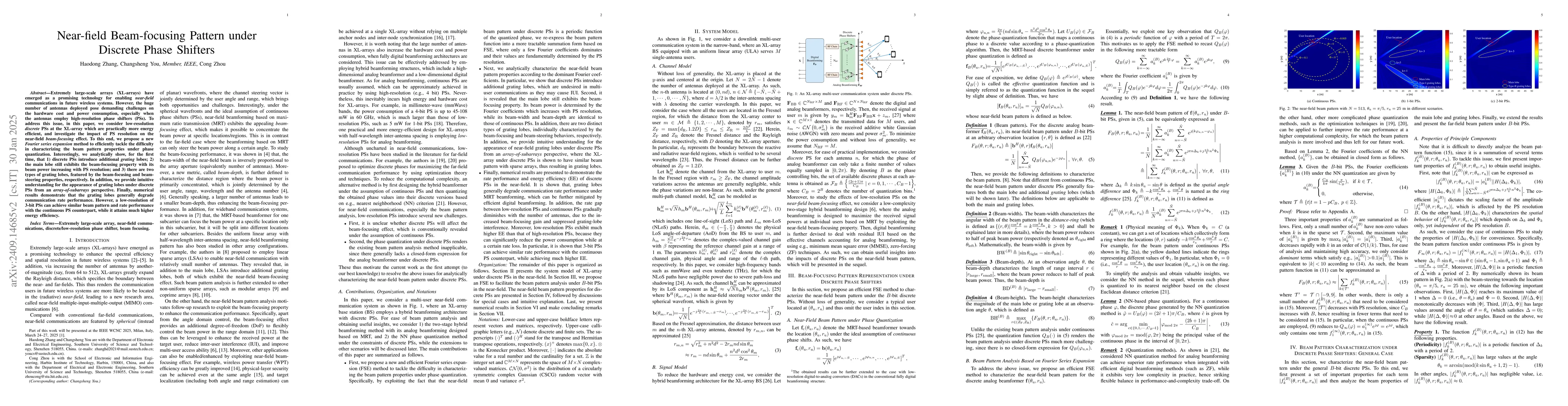 Thumbnail for Near-field Beam Focusing under Discrete Phase Shifters