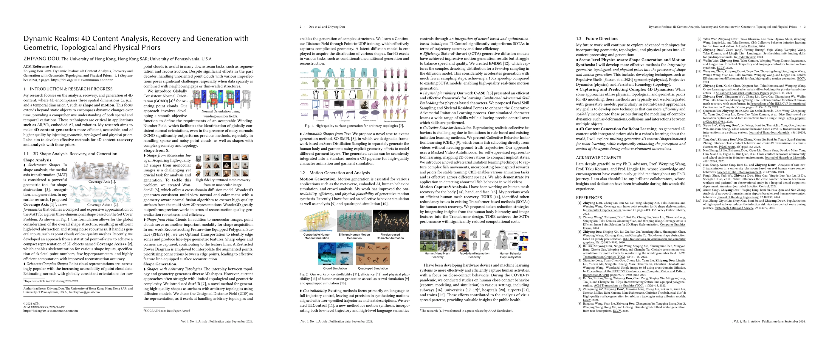 Thumbnail for Dynamic Realms: 4D Content Analysis, Recovery and Generation with
  Geometric, Topological and Physical Priors