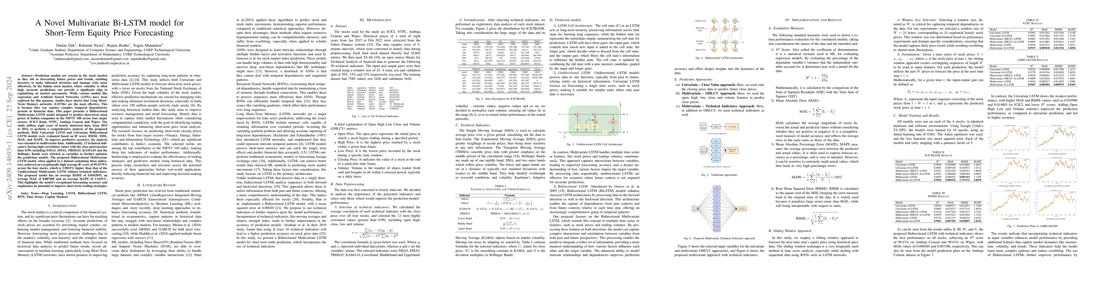 Thumbnail for A Novel Multivariate Bi-LSTM model for Short-Term Equity Price
  Forecasting