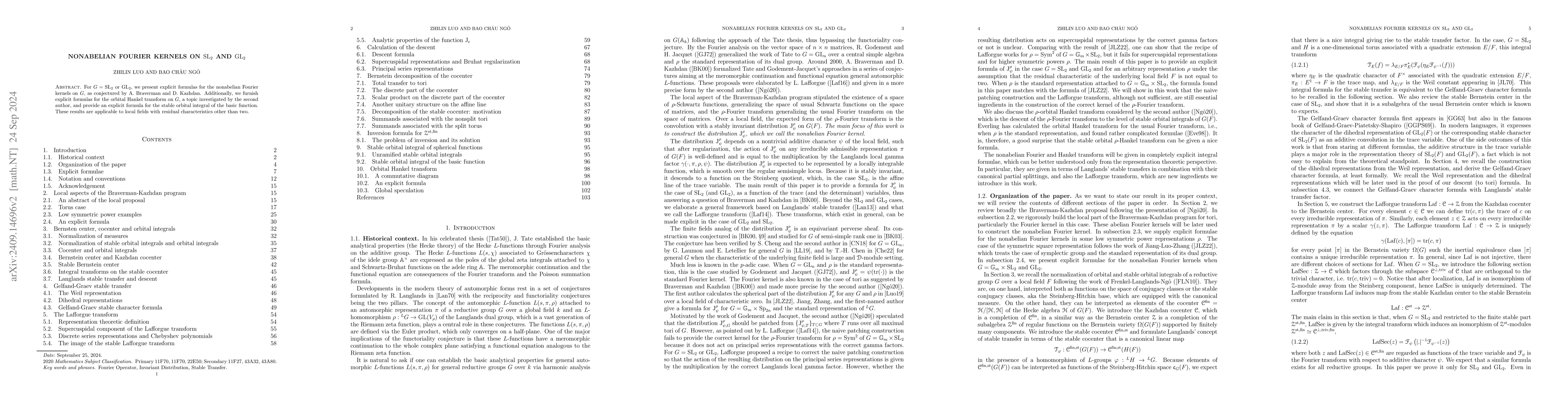 Thumbnail for Nonabelian Fourier Kernels on $\mathrm{SL}_2$ and $\mathrm{GL}_2$