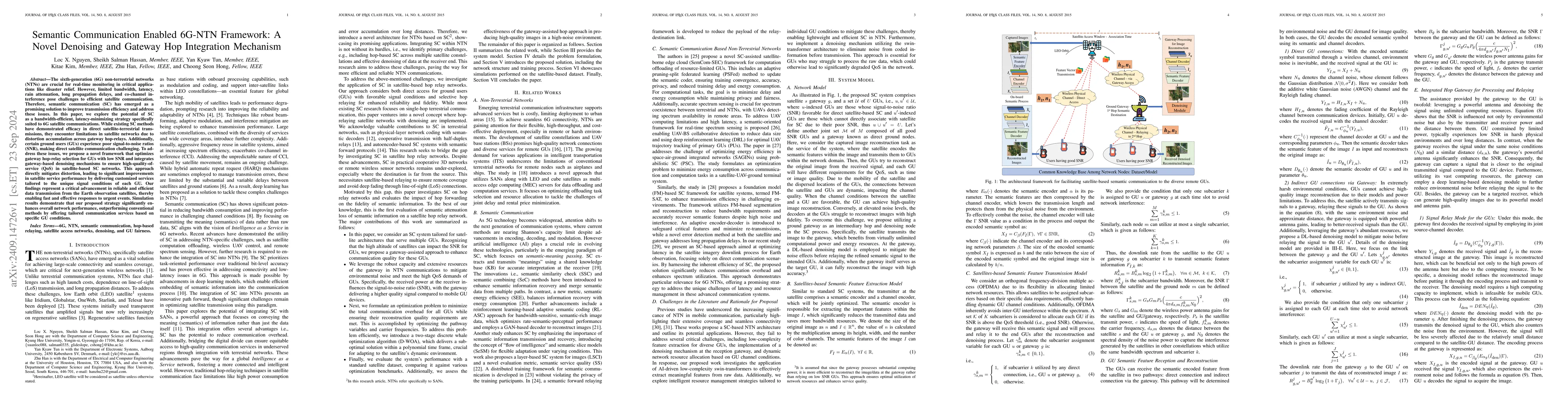 Thumbnail for Semantic Communication Enabled 6G-NTN Framework: A Novel Denoising and
  Gateway Hop Integration Mechanism