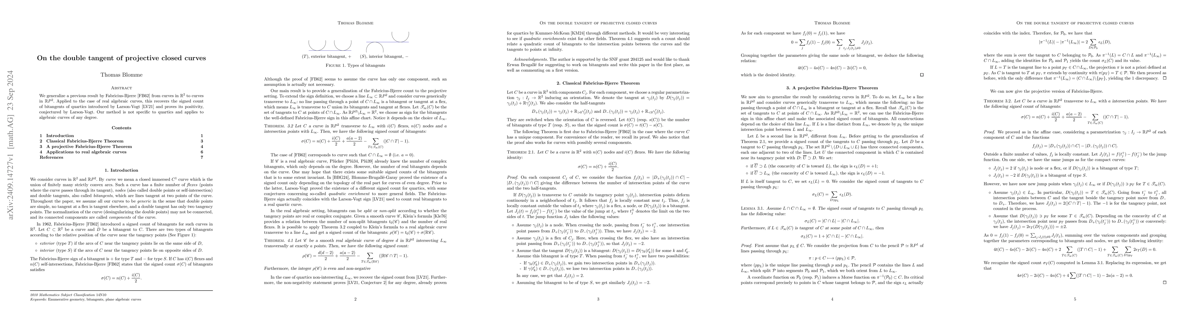 Thumbnail for On the double tangent of projective closed curves