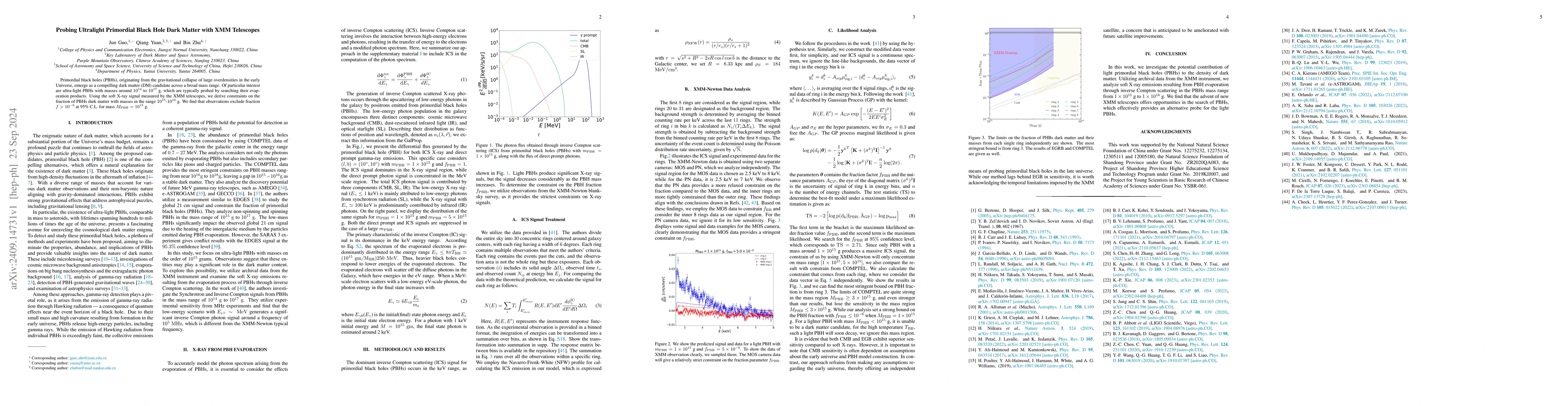 Thumbnail for Probing Ultralight Primordial Black Hole Dark Matter with XMM Telescopes