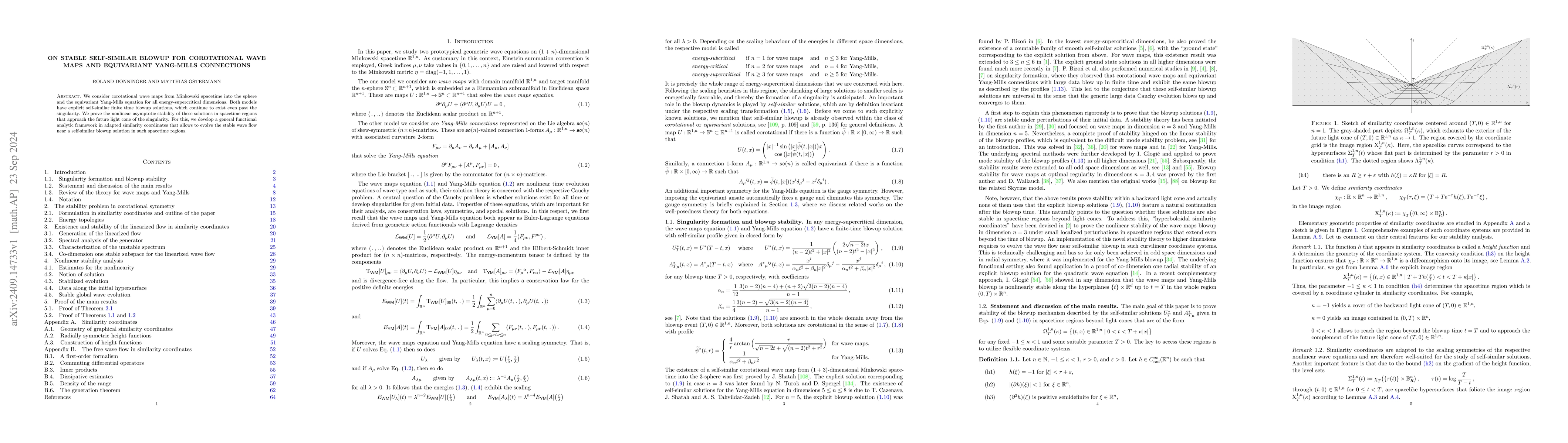 Thumbnail for On stable self-similar blowup for corotational wave maps and equivariant
  Yang-Mills connections