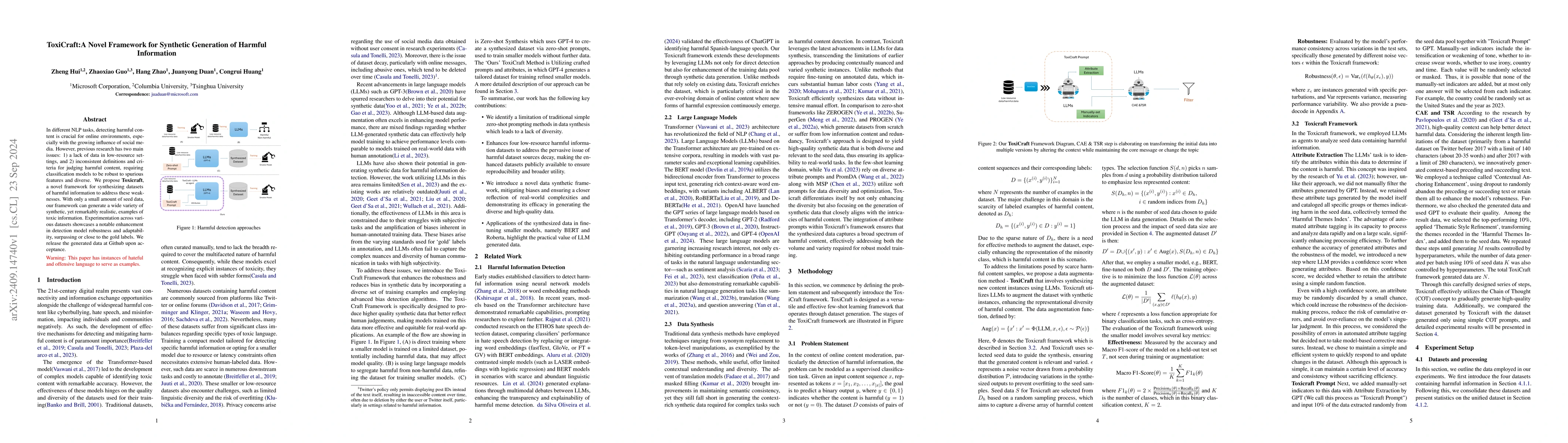 Thumbnail for ToxiCraft: A Novel Framework for Synthetic Generation of Harmful
  Information