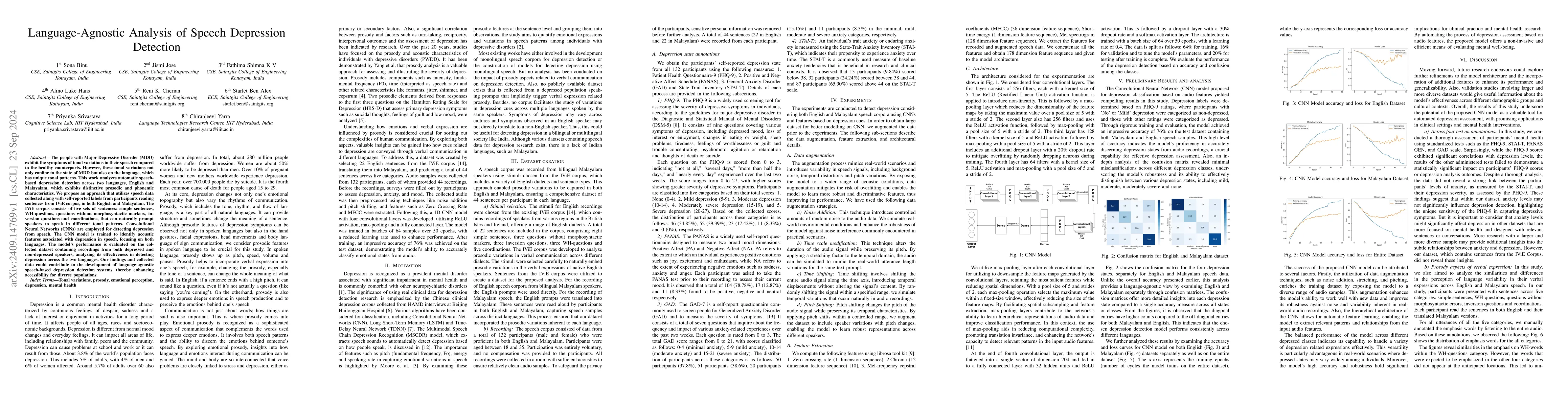 Thumbnail for Language-Agnostic Analysis of Speech Depression Detection