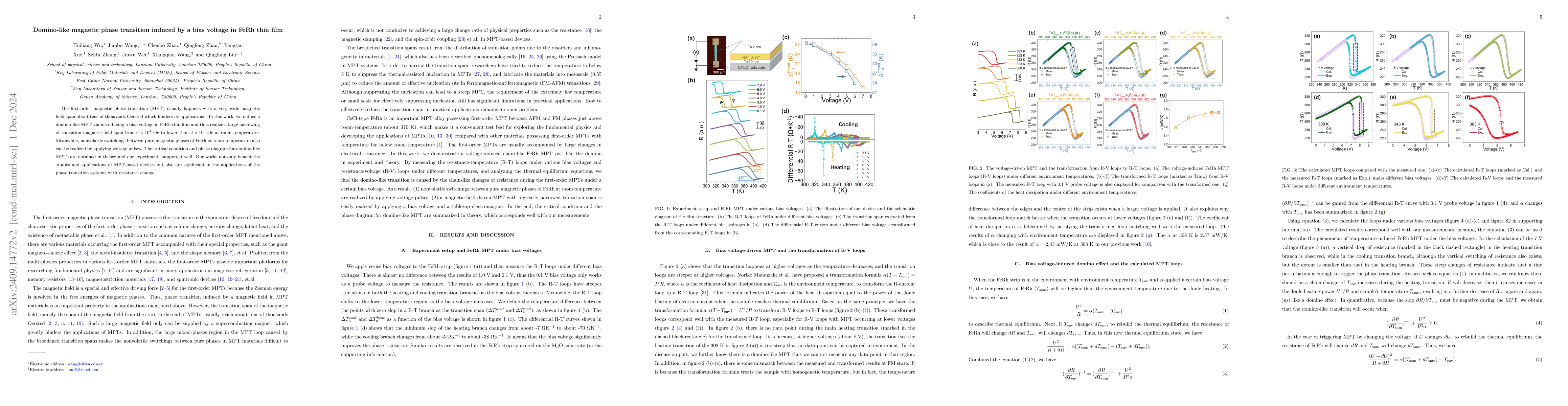 Thumbnail for Domino-like magnetic phase transition induced by a bias voltage in FeRh
  thin film