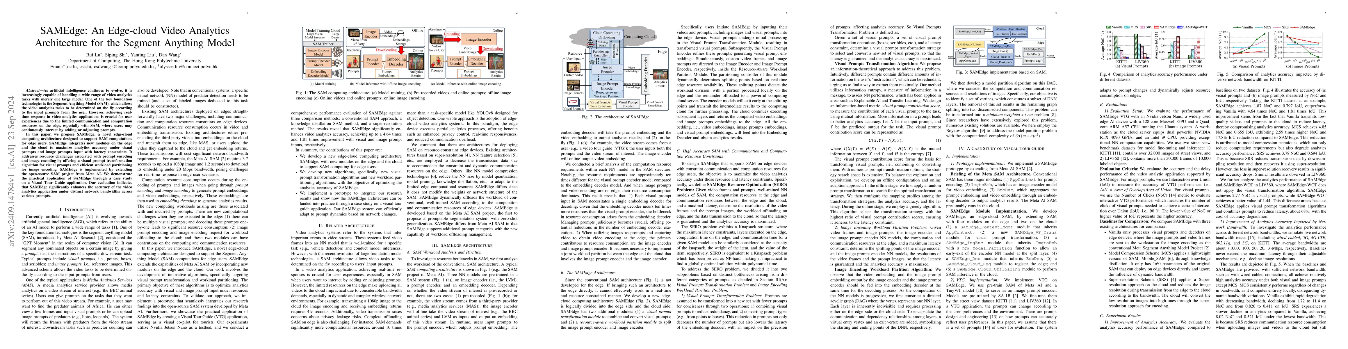 Thumbnail for SAMEdge: An Edge-cloud Video Analytics Architecture for the Segment
  Anything Model
