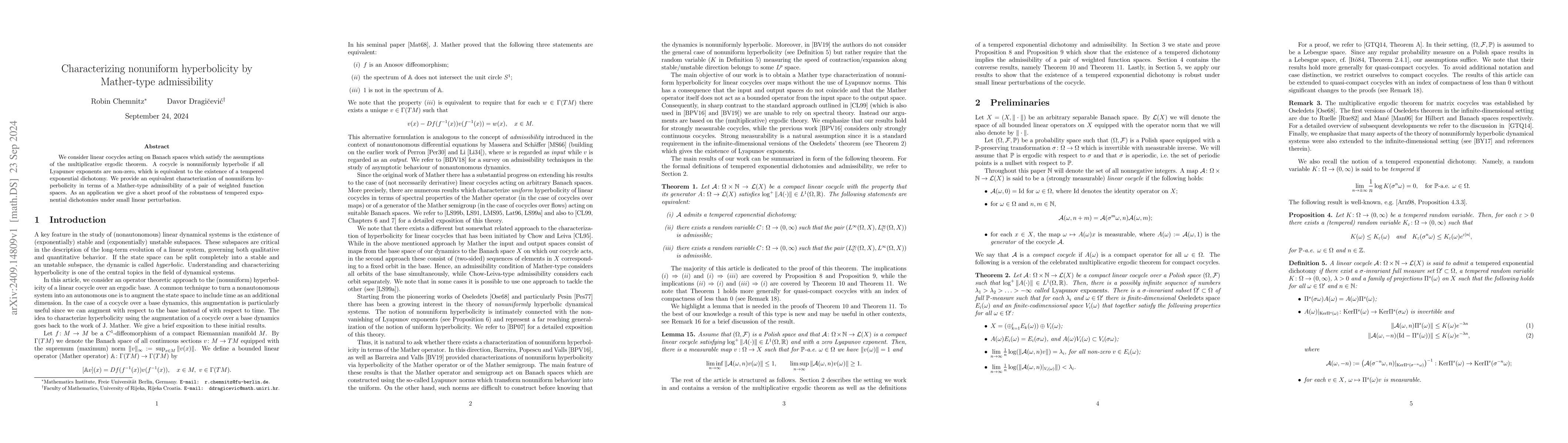 Thumbnail for Characterizing nonuniform hyperbolicity by Mather-type admissibility