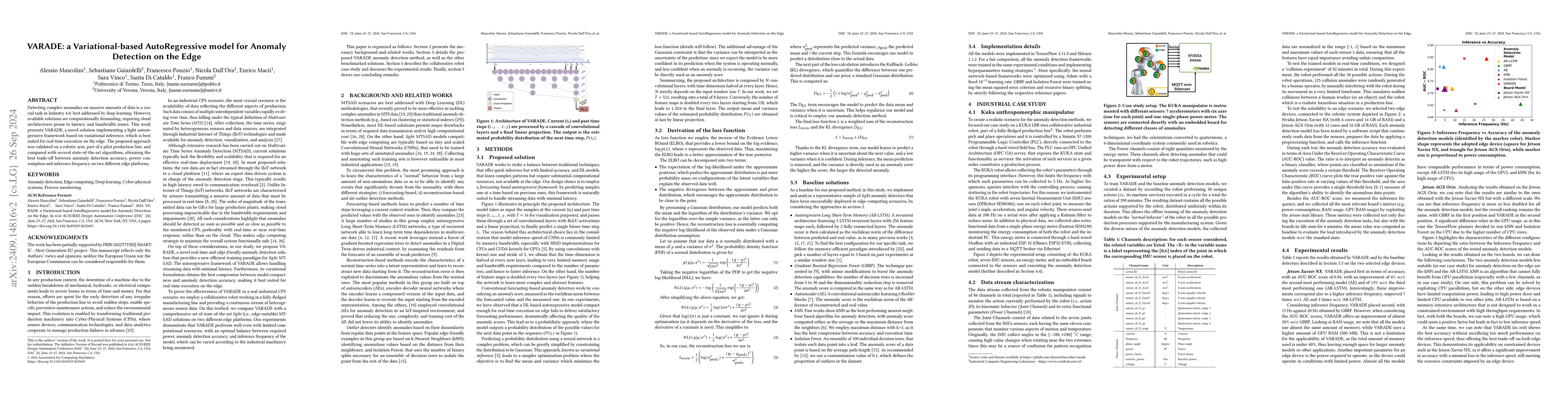 Thumbnail for VARADE: a Variational-based AutoRegressive model for Anomaly Detection
  on the Edge
