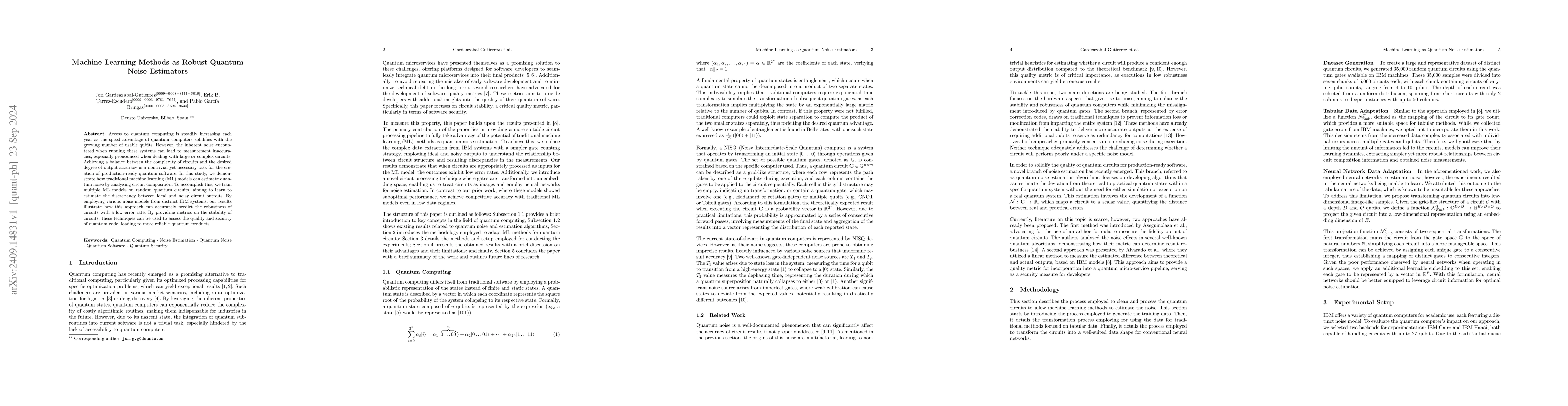 Thumbnail for Machine Learning Methods as Robust Quantum Noise Estimators