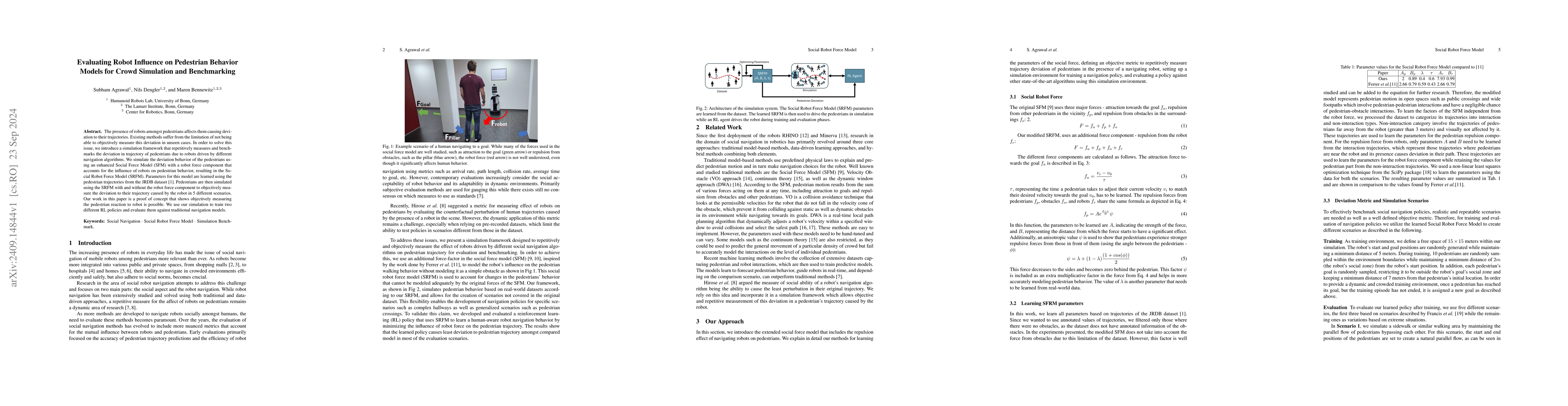 Thumbnail for Evaluating Robot Influence on Pedestrian Behavior Models for Crowd
  Simulation and Benchmarking