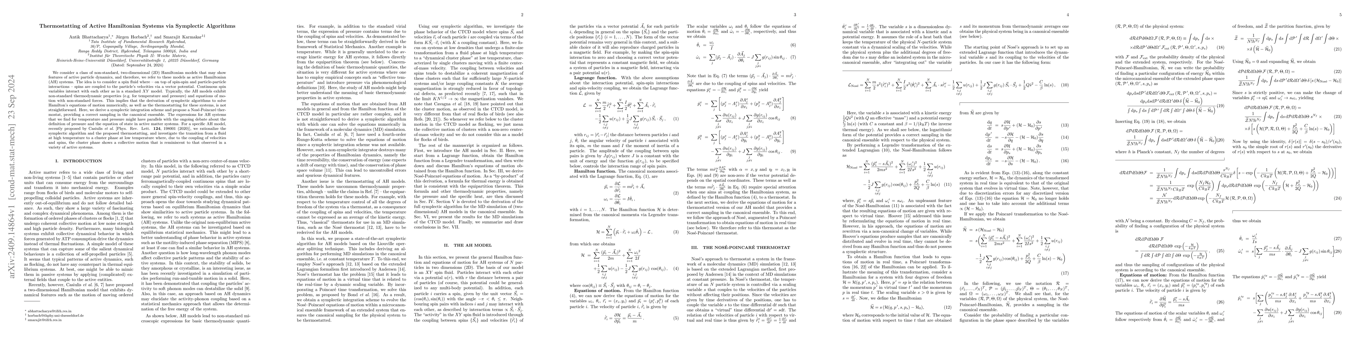Thumbnail for Thermostatting of Active Hamiltonian Systems via Symplectic Algorithms