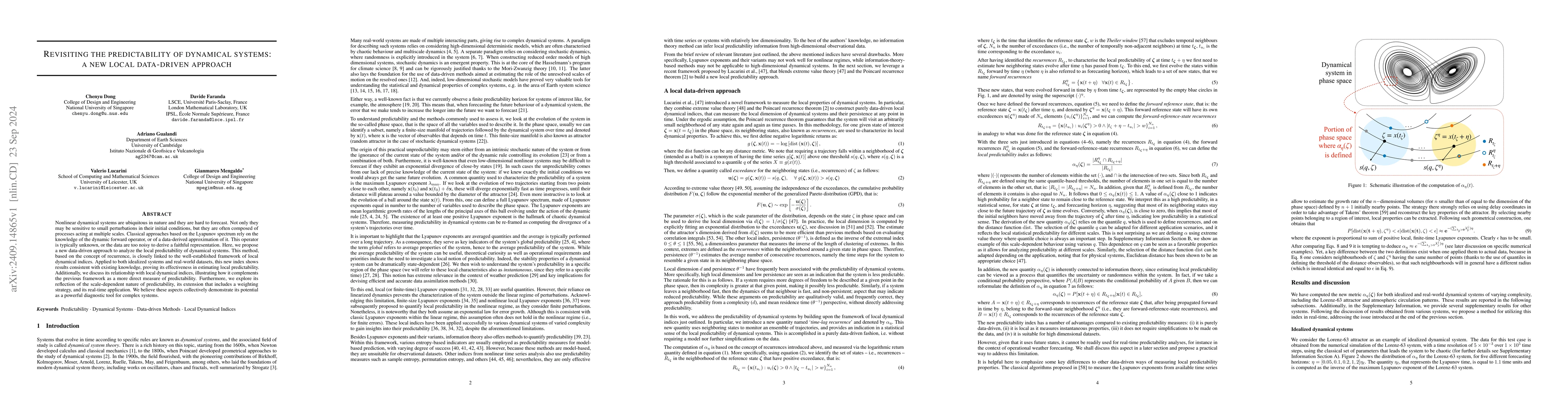 Thumbnail for Revisiting the predictability of dynamical systems: a new local
  data-driven approach