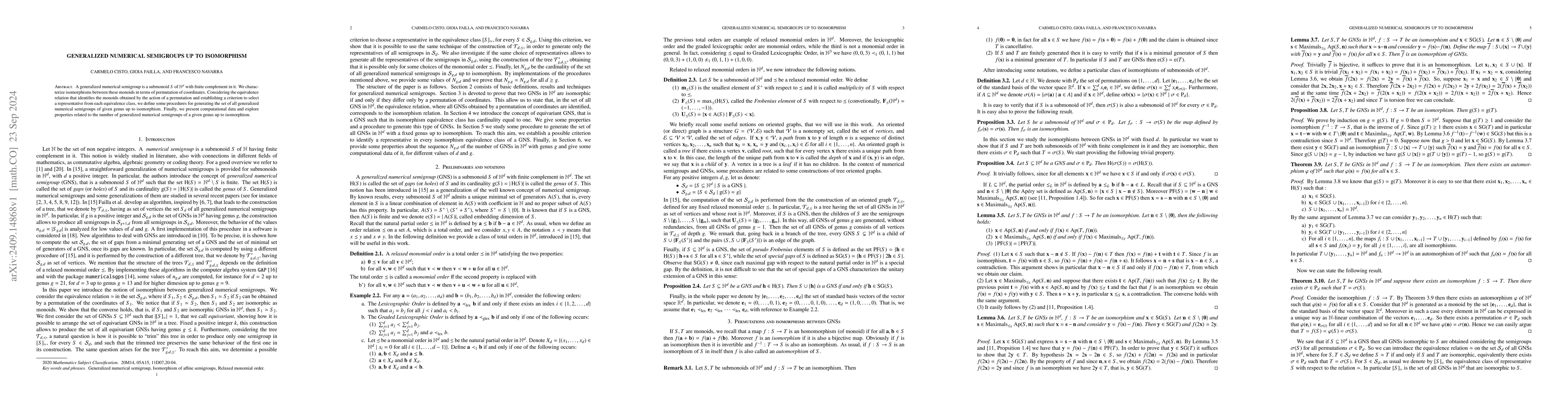 Thumbnail for Generalized Numerical semigroups up to isomorphism
