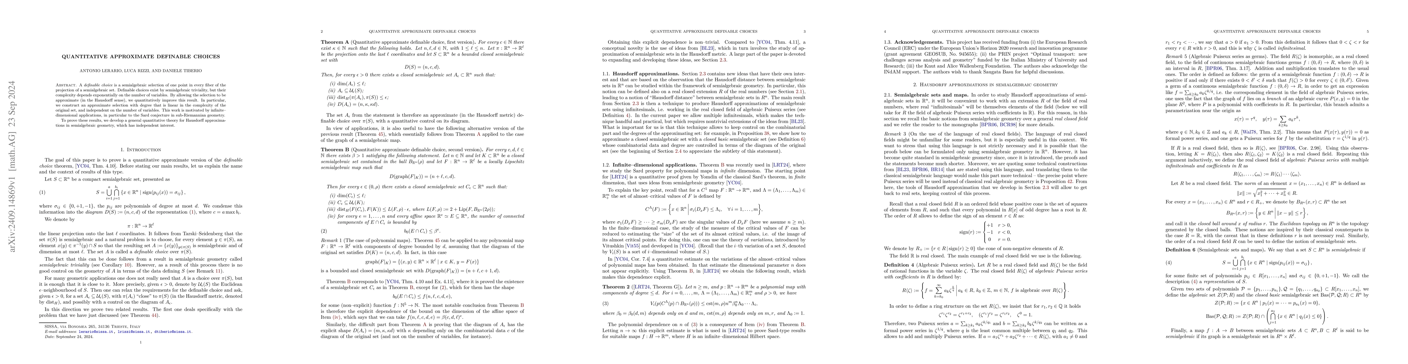 Thumbnail for Quantitative approximate definable choices