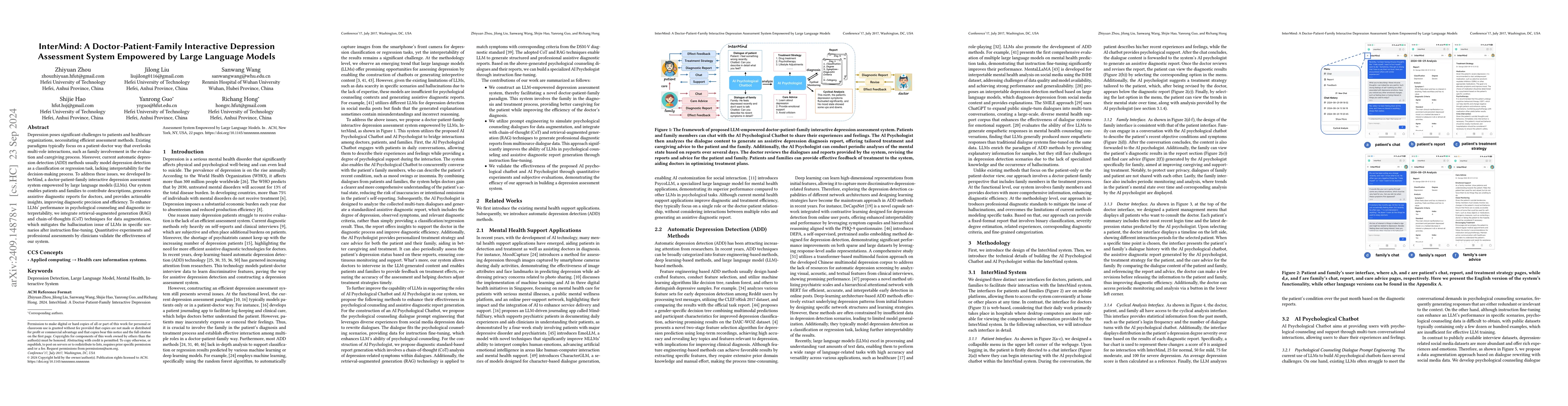 Thumbnail for InterMind: A Doctor-Patient-Family Interactive Depression Assessment
  System Empowered by Large Language Models