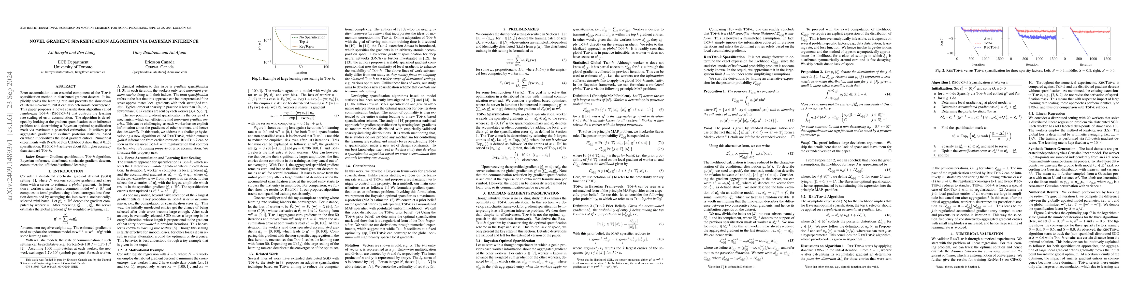 Thumbnail for Novel Gradient Sparsification Algorithm via Bayesian Inference