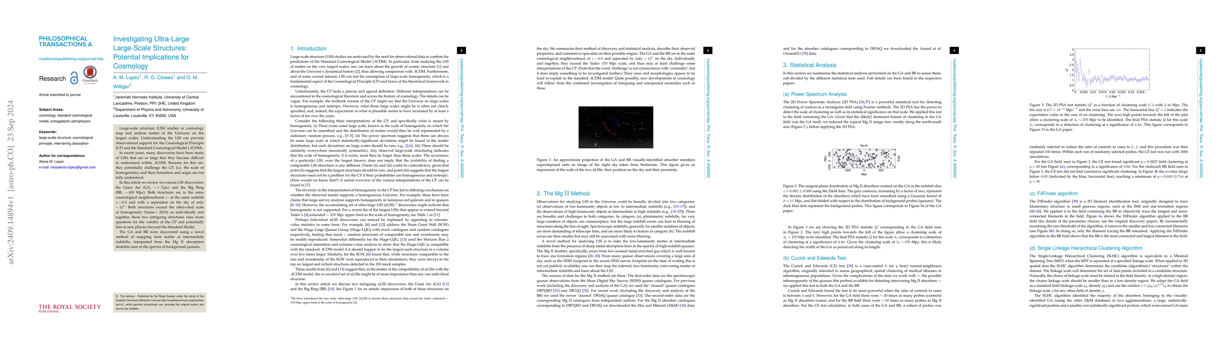 Thumbnail for Investigating Ultra-Large Large-Scale Structures: Potential Implications
  for Cosmology