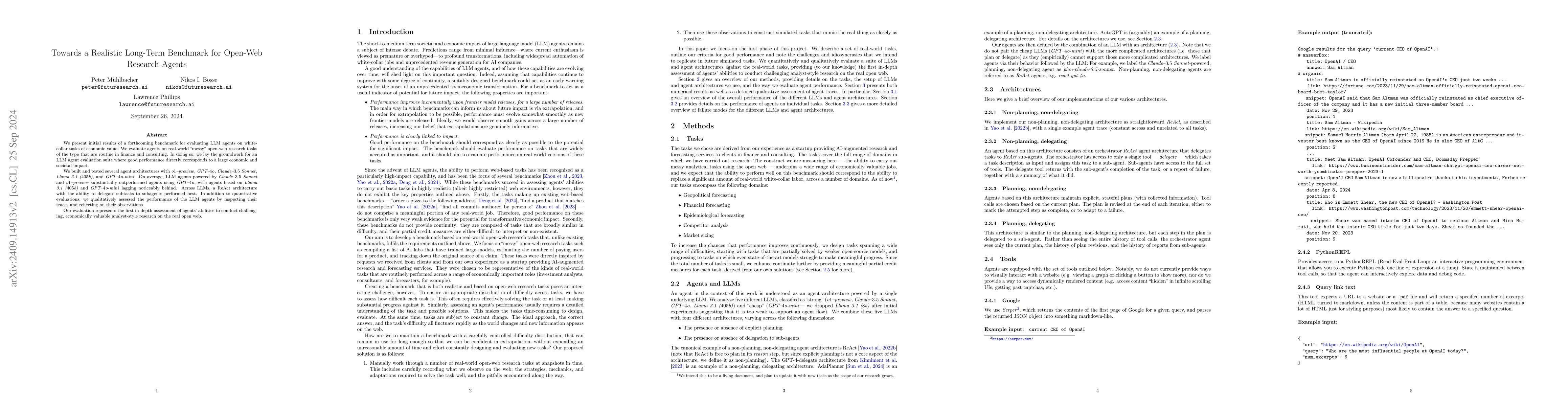 Thumbnail for Towards a Realistic Long-Term Benchmark for Open-Web Research Agents