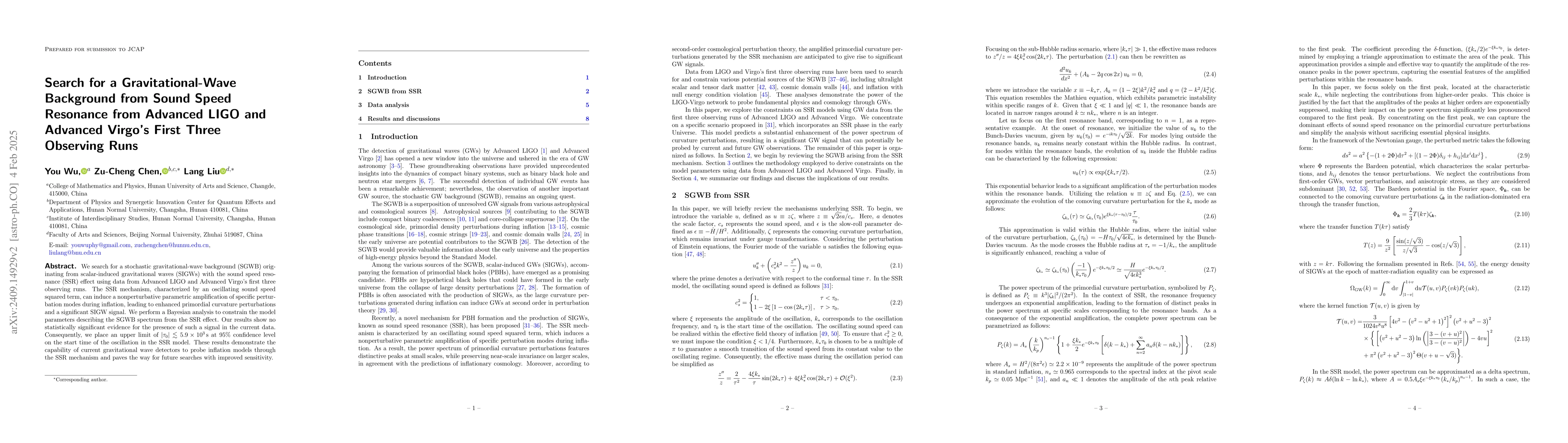 Thumbnail for Search for a Gravitational-Wave Background from Sound Speed Resonance
  from Advanced LIGO and Advanced Virgo's First Three Observing Runs