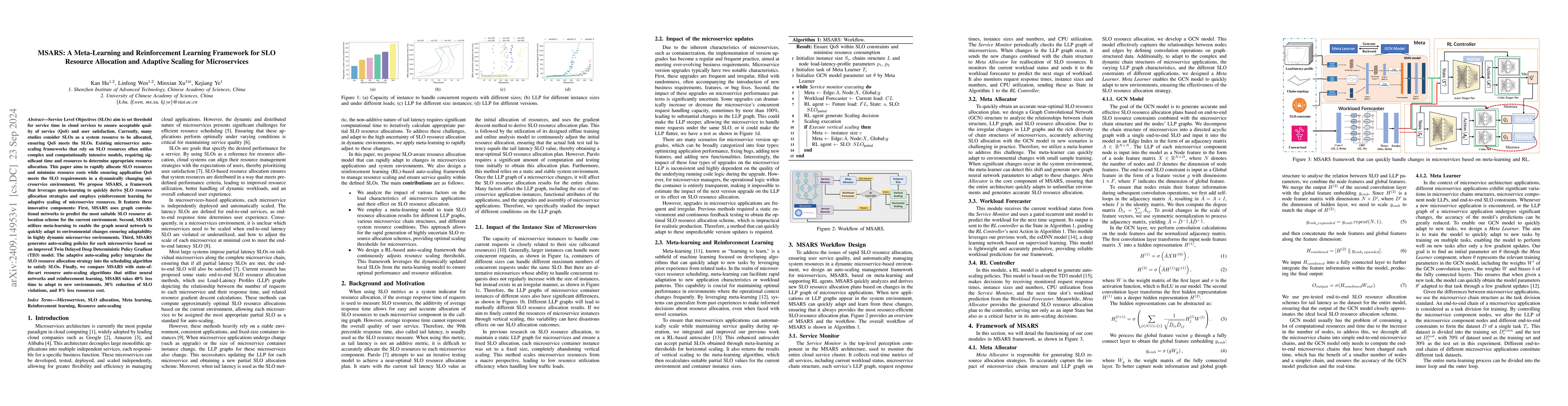 Thumbnail for MSARS: A Meta-Learning and Reinforcement Learning Framework for SLO
  Resource Allocation and Adaptive Scaling for Microservices