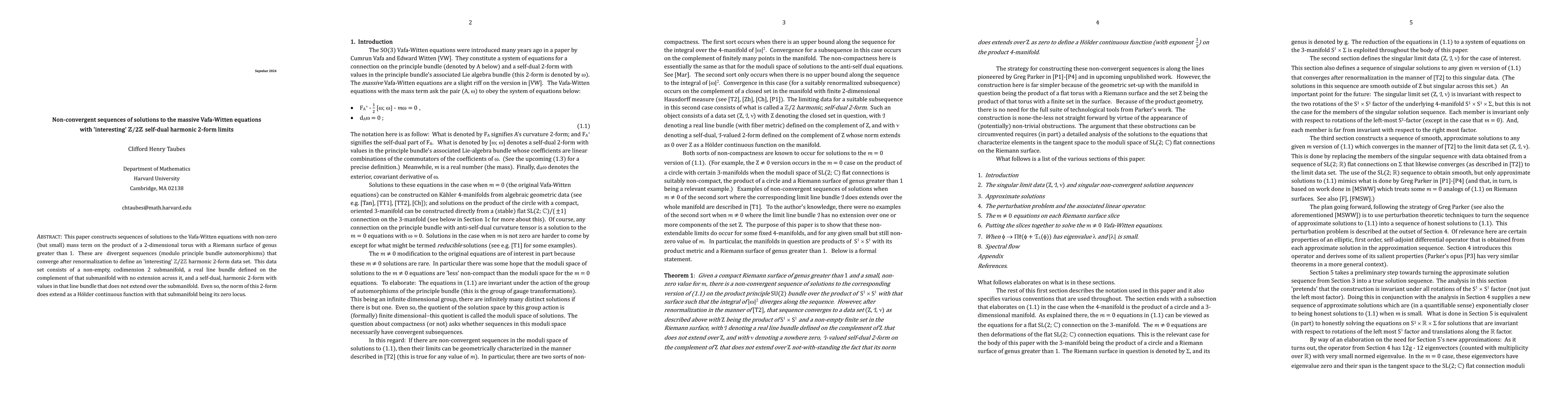 Thumbnail for Non-convergent sequences of solutions to the massive Vafa-Witten
  equations with 'interesting' $\mathbb{Z}/2\mathbb{Z}$ self-dual harmonic
  2-form limits