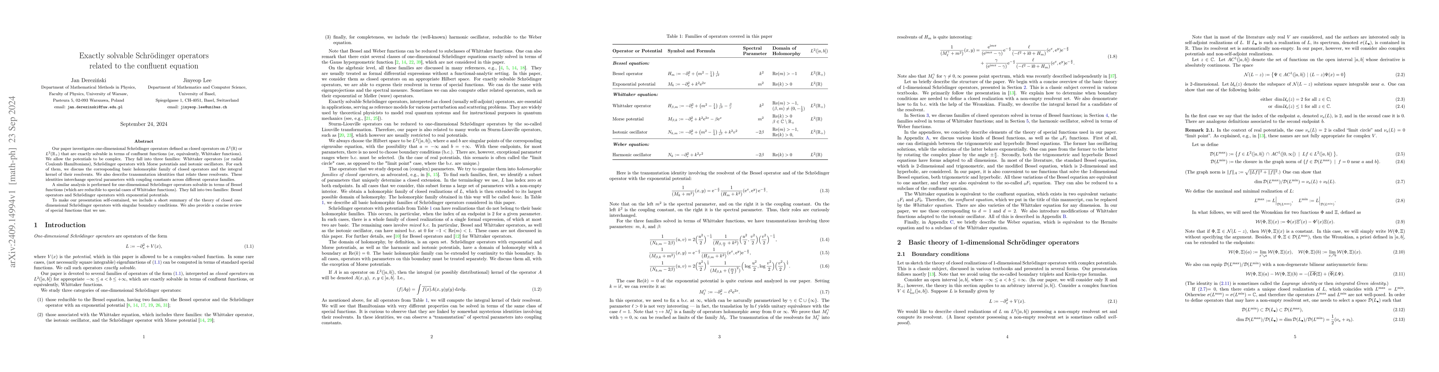Thumbnail for Exactly solvable Schrödinger operators related to the confluent
  equation