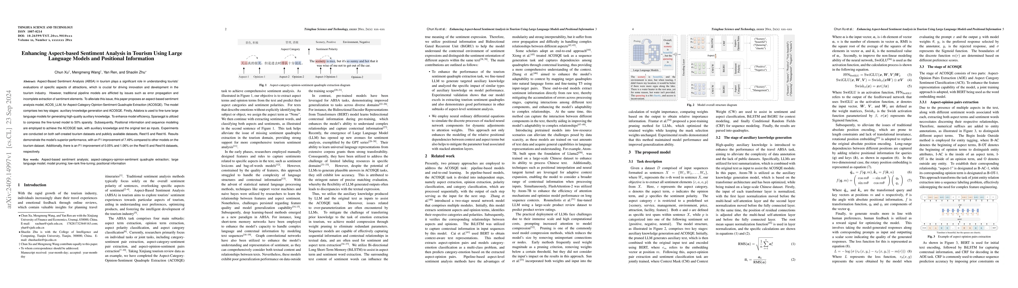 Thumbnail for Enhancing Aspect-based Sentiment Analysis in Tourism Using Large
  Language Models and Positional Information