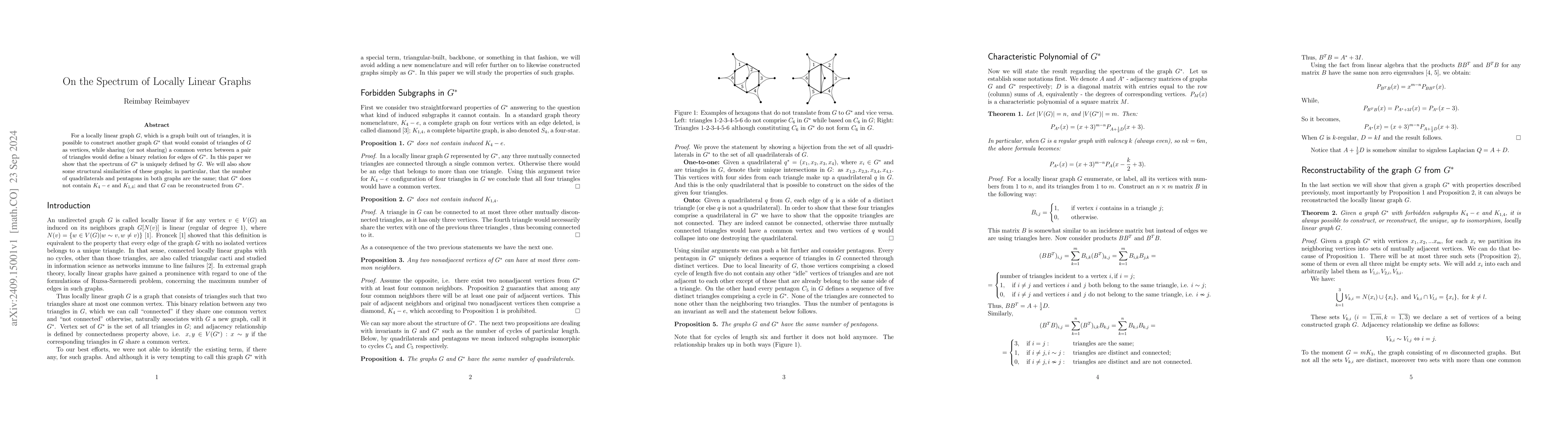 Thumbnail for On the Spectrum of Locally Linear Graphs
