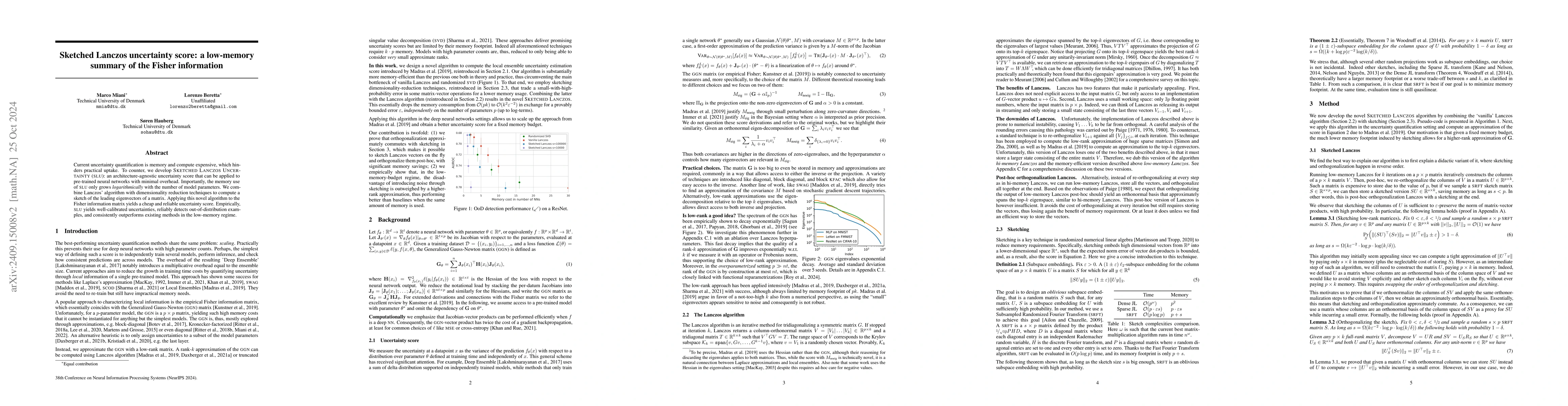 Thumbnail for Sketched Lanczos uncertainty score: a low-memory summary of the Fisher
  information