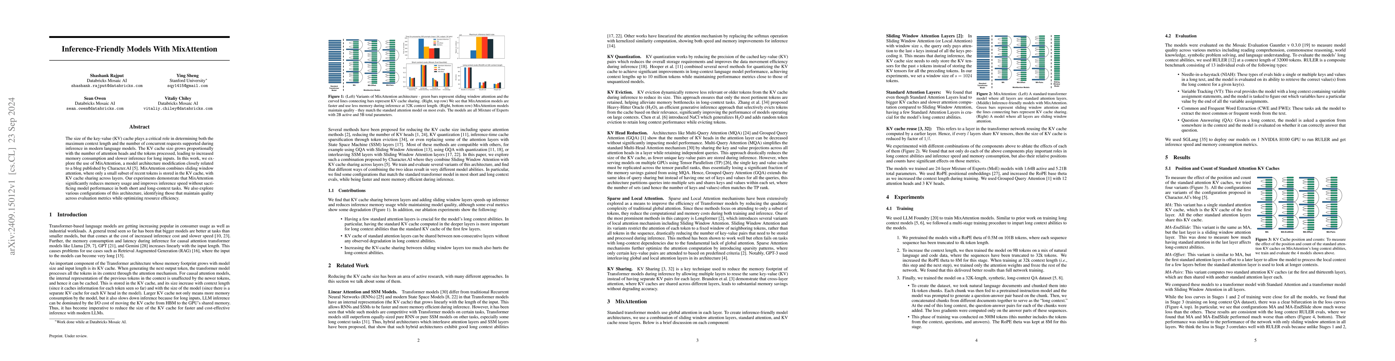 Thumbnail for Inference-Friendly Models With MixAttention