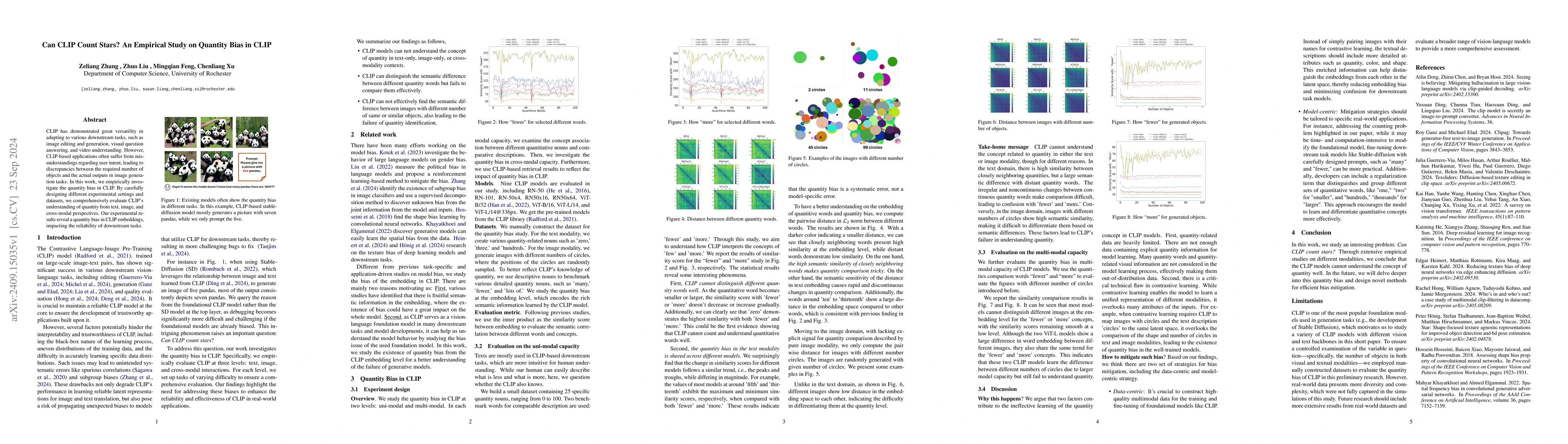 Thumbnail for Can CLIP Count Stars? An Empirical Study on Quantity Bias in CLIP